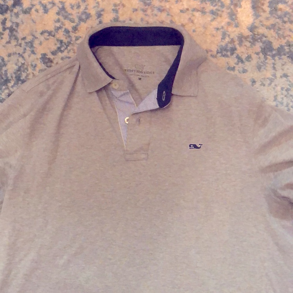 Men’s Vineyard Vines grey long sleeve polo